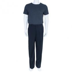 Pre Owned Emporio Armani Black Formal Men's Trousers M