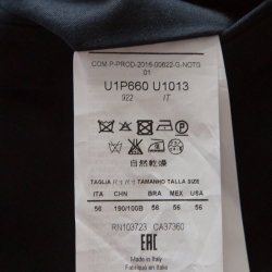 Pre Owned Emporio Armani Navy Blue Cotton and Cashmere Tailored Trousers XXXL