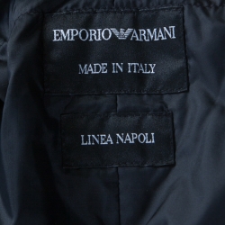 Pre Owned Emporio Armani Black Wool Blend Fur Lined Quilted Vest Detail Overcoat XXL