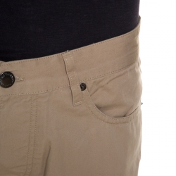 Pre Owned Emporio Armani Beige Cotton Regular Fit Pants M