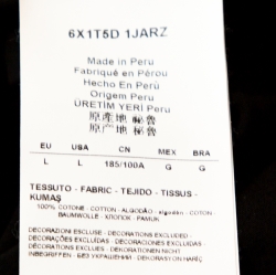 Pre Owned Emporio Armani Black Cotton V Neck T-Shirt L