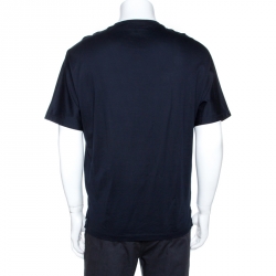 Pre Owned Emporio Armani Midnight Blue Cotton Crew Neck T-Shirt M