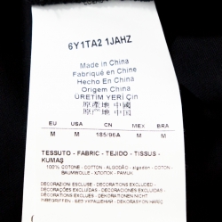 Pre Owned Emporio Armani Midnight Blue Cotton Crew Neck T-Shirt M