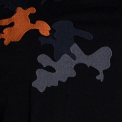 Pre Owned Emporio Armani Black Cotton Camouflage Embroidered T Shirt XL