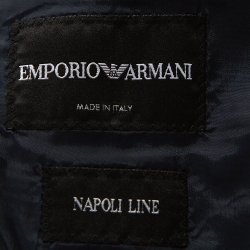 Pre Owned Emporio Armani Navy Blue Wool Napoli Line Suit M