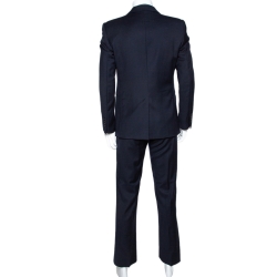 Pre Owned Emporio Armani Navy Blue Wool Napoli Line Suit M