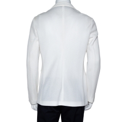 Pre Owned Emporio Armani White Mesh Robert Line Slim Fit Jacket XL