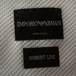 Pre Owned Emporio Armani White Mesh Robert Line Slim Fit Jacket XL