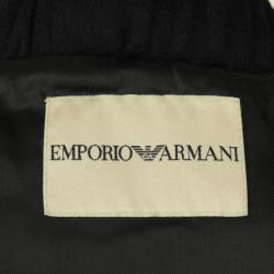 Pre Owned Emporio Armani Black Cashmere Wool and Fur Fringe Jacket 