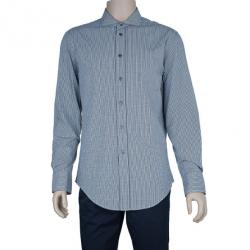 Pre Owned Emporio Armani Men's Check Formal Shirt L