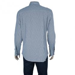 Pre Owned Emporio Armani Men's Check Formal Shirt L