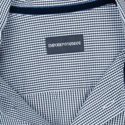 Pre Owned Emporio Armani Men's Check Formal Shirt L