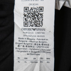 Pre Owned Emporio Armani Navy Blue Cotton Logo Embroidered T-Shirt XL