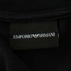 Pre Owned Emporio Armani Navy Blue Cotton Logo Embroidered T-Shirt XL