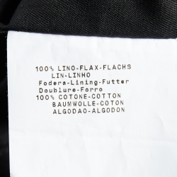 Pre Owned Emporio Armani Black Linen Straight Leg Pants L