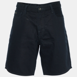 Black Cotton Denim Shorts XL/Waist