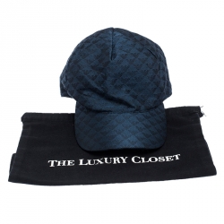 Pre Owned Emporio Armani Electric Blue Monogram Logo Embroidered Baseball Cap S