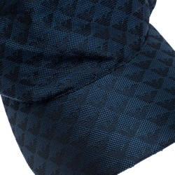 Pre Owned Emporio Armani Electric Blue Monogram Logo Embroidered Baseball Cap S