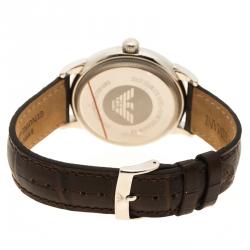 Pre Owned Emporio Armani Silver Stainless Steel AR0540 Men's Wristwatch 43 mm