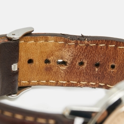 Pre Owned Emporio Armani AR-0573 Bronze Dial Stainless Steel Leather Men's Wristwatch 42 mm