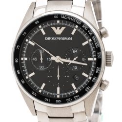 Pre Owned Emporio Armani Black Stainless Steel AR5980 Men's Wristwatch 43 mm