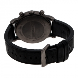 Pre Owned Emporio Armani Grey Camouflage Gunmetal Plated Stainless Steel Classic AR1816 Men's Wristwatch 46 mm