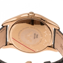 Emporio Armani Brown Stainless Steel Dress Grey Fabric AR1985 Men's Wristwatch 43 mm