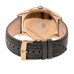 Emporio Armani Brown Stainless Steel Dress Grey Fabric AR1985 Men's Wristwatch 43 mm