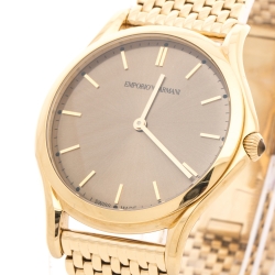 Emporio Armani Bronze Gold Stainless Steel Classic AR2008 Men's Wristwatch 36 mm