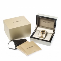 Emporio Armani Bronze Gold Stainless Steel Classic AR2008 Men's Wristwatch 36 mm