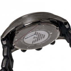 Pre Owned Emporio Armani Black PVD Coated Stainless Steel Sport AR5889 Men's Wristwatch 43 mm