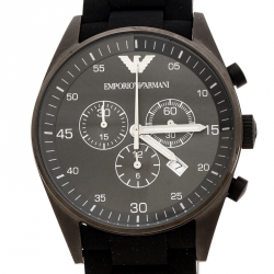 Pre Owned Emporio Armani Black PVD Coated Stainless Steel Sport AR5889 Men's Wristwatch 43 mm