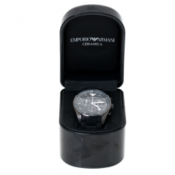 Pre Owned Emporio Armani Black PVD Coated Stainless Steel Sport AR5889 Men's Wristwatch 43 mm