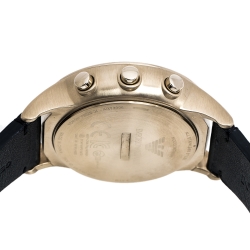Pre Owned Emporio Armani Grey Gold PVD Coated Stainless Steel Leather Connected AR3006 Men's Hybrid Smart Watch 43 mm