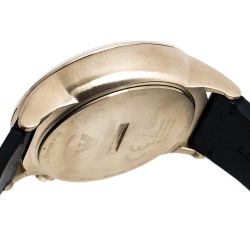 Pre Owned Emporio Armani Grey Gold PVD Coated Stainless Steel Leather Connected AR3006 Men's Hybrid Smart Watch 43 mm
