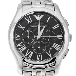 Pre Owned Emporio Armani Black Stainless Steel Classic Chronograph AR1786 Men's Wristwatch 44.50 mm