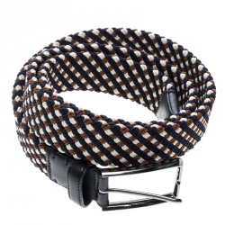 Pre Owned Ermenegildo Zegna Multicolor Woven Strechable Rope Elastic Belt 100 CM