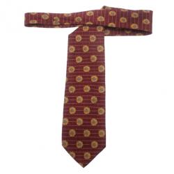 Pre Owned رباط عنق ايرمنيجيلدو زينيا حرير أحمر طباعة ورد