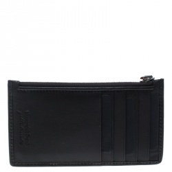 Pre Owned Ermenegildo Zegna Dark Brown Woven Leather Pelle Tessuta Case