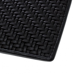 Pre Owned Ermenegildo Zegna Dark Brown Woven Leather Pelle Tessuta Case