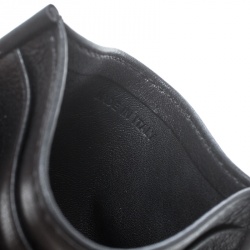 Ermenegildo Zegna Black Woven Leather Pelle Tessuta Card Holder