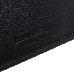 Ermenegildo Zegna Black Woven Leather Pelle Tessuta Card Holder