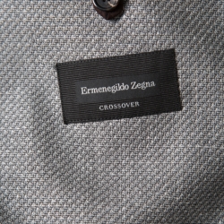 Pre Owned جاكيت بليزر إيرمنجليدو زينيا كروس أوفر رصاصي مفصل L