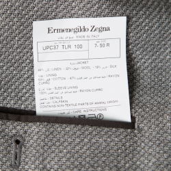 Pre Owned جاكيت بليزر إيرمنجليدو زينيا كروس أوفر رصاصي مفصل L
