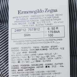 مملوكة مسبقًا Ermenegildo Zegna Brown Wool Slim Fit Trousers L