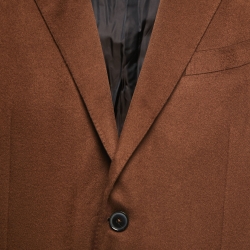 Pre Owned Ermenegildo Zegna Brown Cashmere Single Breasted Jacket XXL