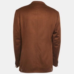 Pre Owned Ermenegildo Zegna Brown Cashmere Single Breasted Jacket XXL