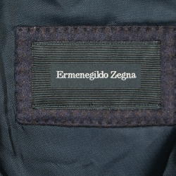 Pre Owned Ermenegildo Zegna Navy Blue Patterned Silk Single Breasted Blazer XL