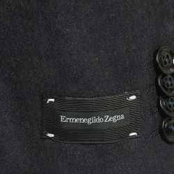 Pre Owned Ermenegildo Zegna Navy Blue Patterned Silk Single Breasted Blazer XL