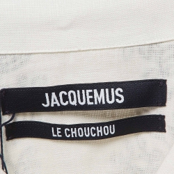 Jacquemus White Floral Print Linen Buttoned Shirt S